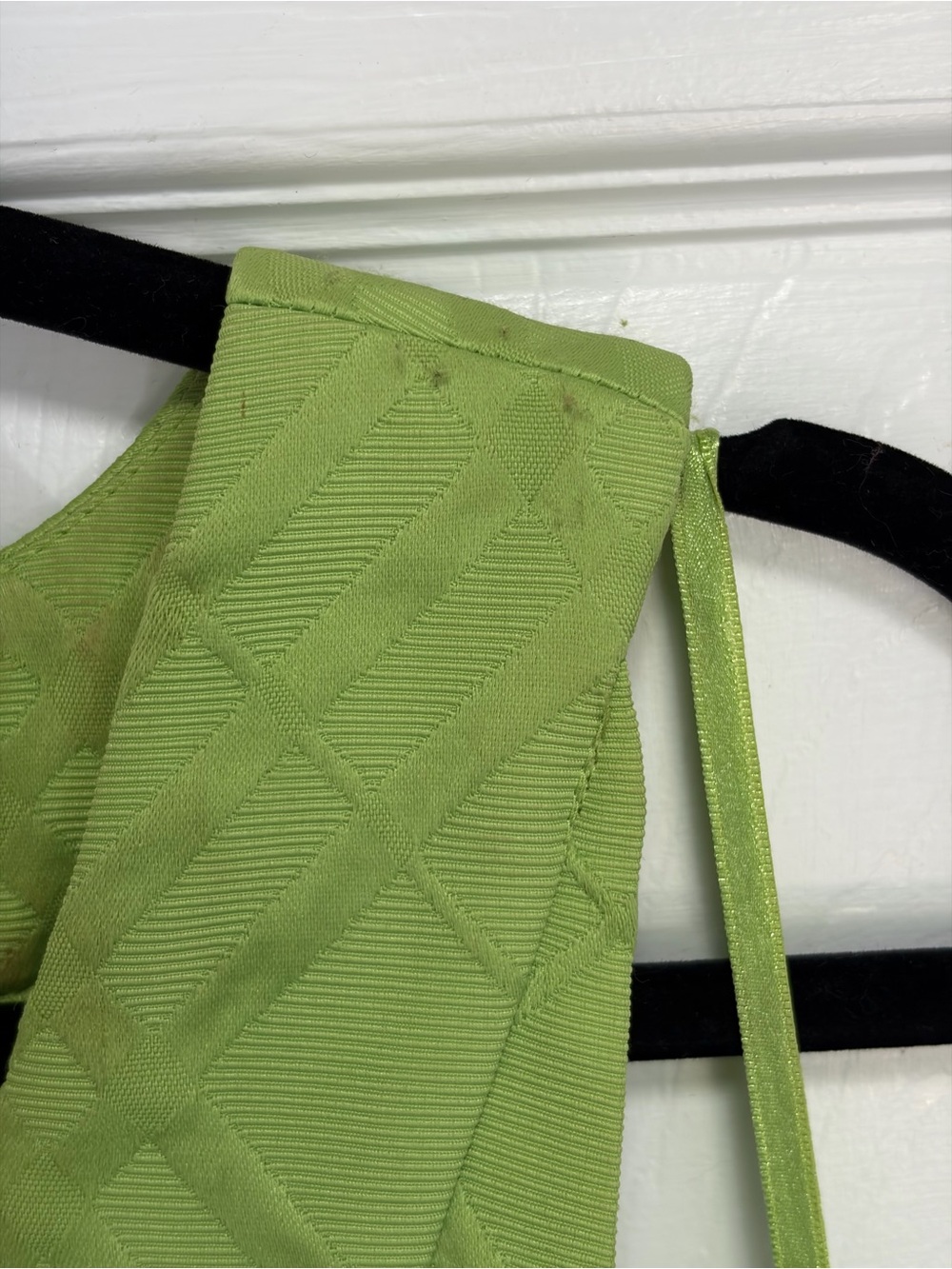 Vtg Jones New York Lime Green Sleeveless Shift Dress 12 flaws - Picture 8 of 12